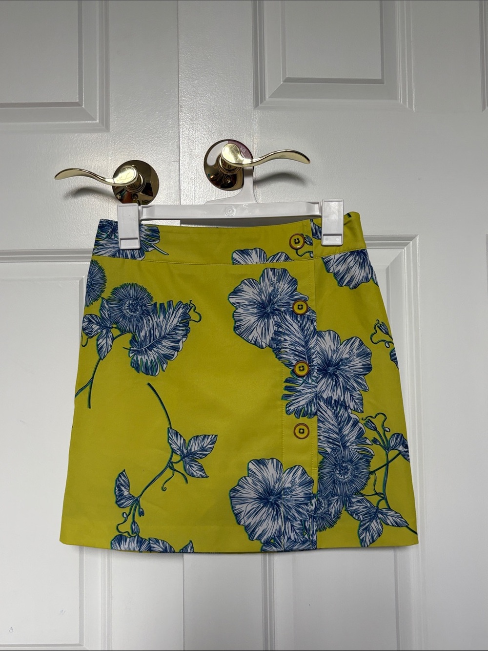 Vibrant Green and Blue Tropical Mini Golf Skirt